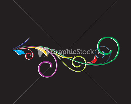 Colored Flourish Elements Silhouette Stock Image