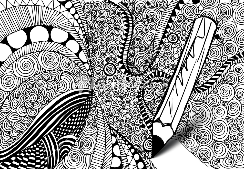 Abstract Design Drawing Made By Pencil. Vector Background