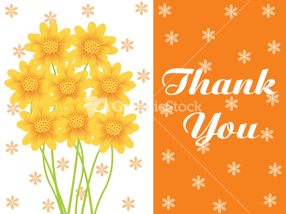 Abstract Floral Background With Thankyou Text