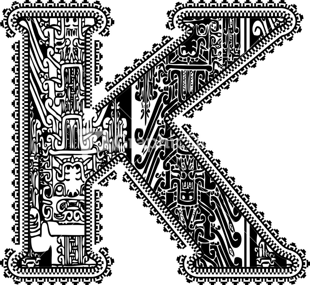 letter vector k Vector Letter Ancient Illustration K.