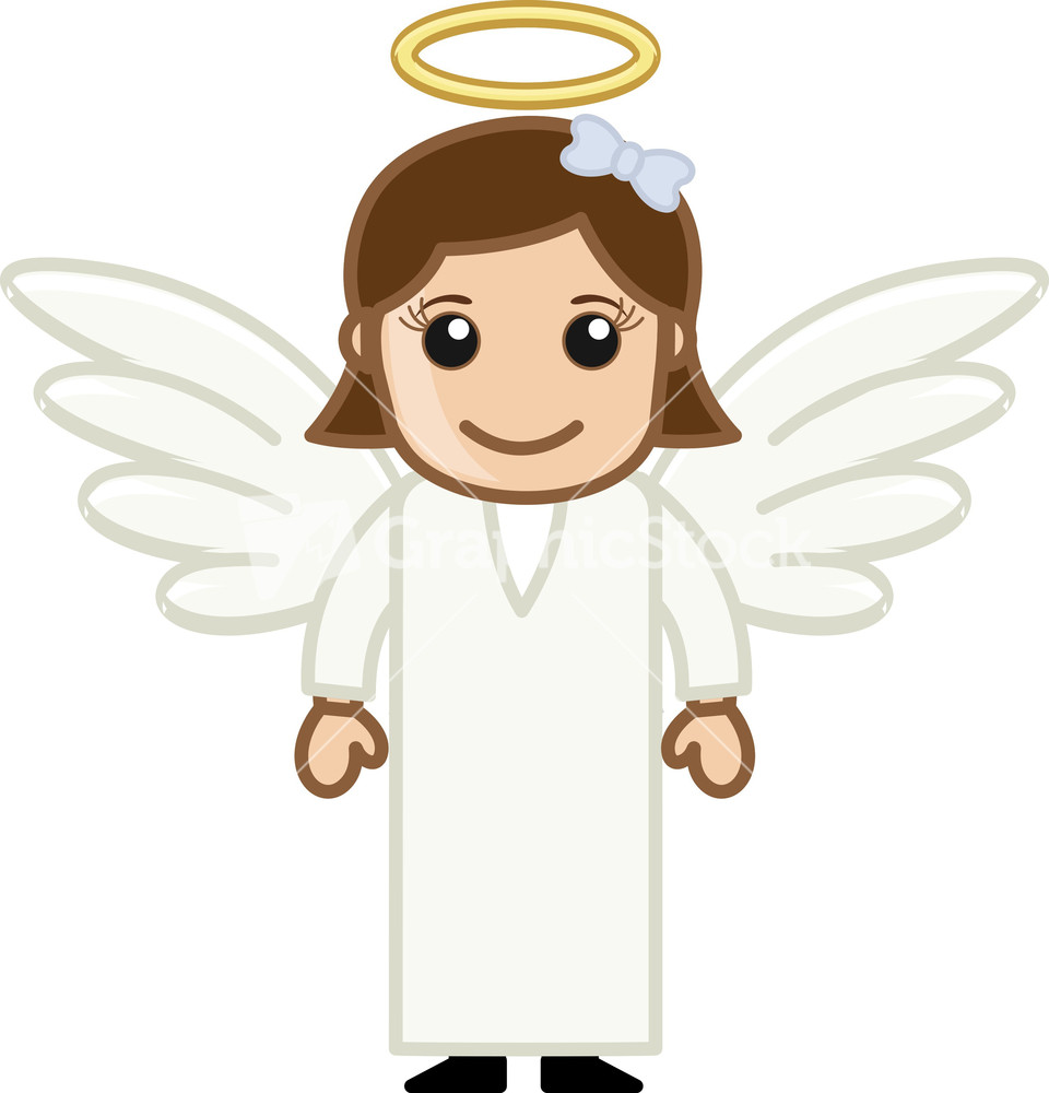 Angel Girl - Vector Character Cartoon Illustration