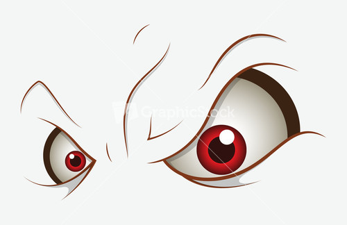 Angry Eyes Cartoon Vector Stock Image