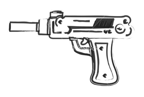 Gun Drawing Stock Image