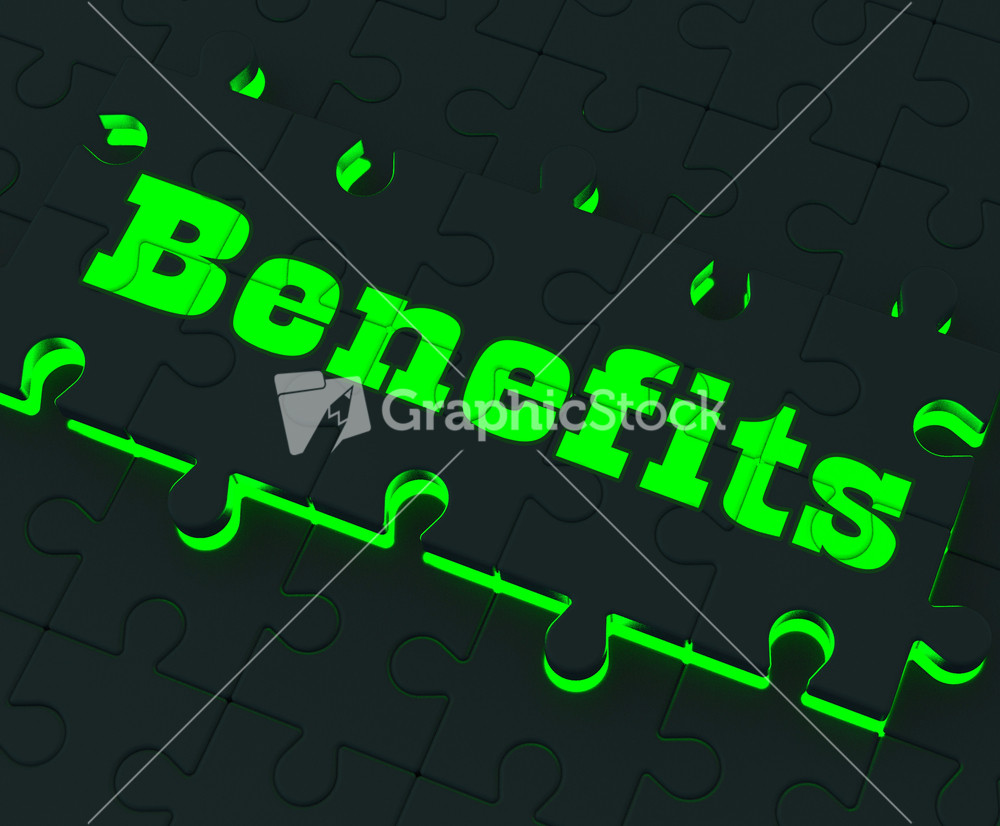 Benefits Puzzle Showing Monetary Compensation