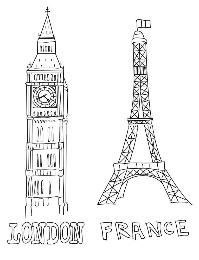 Big Ben And Eiffel Tower Stock Image
