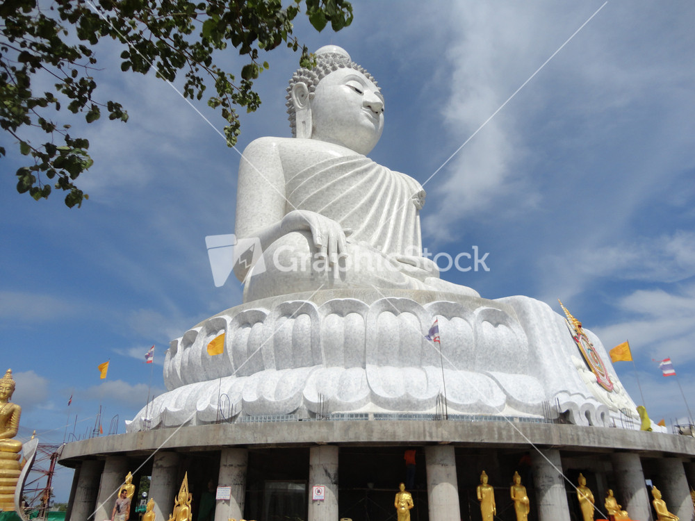 Big White Marble Buddha Statue