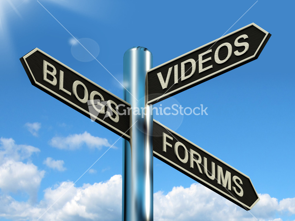 Blogs Videos Forums Signpost Showing Online Social Media