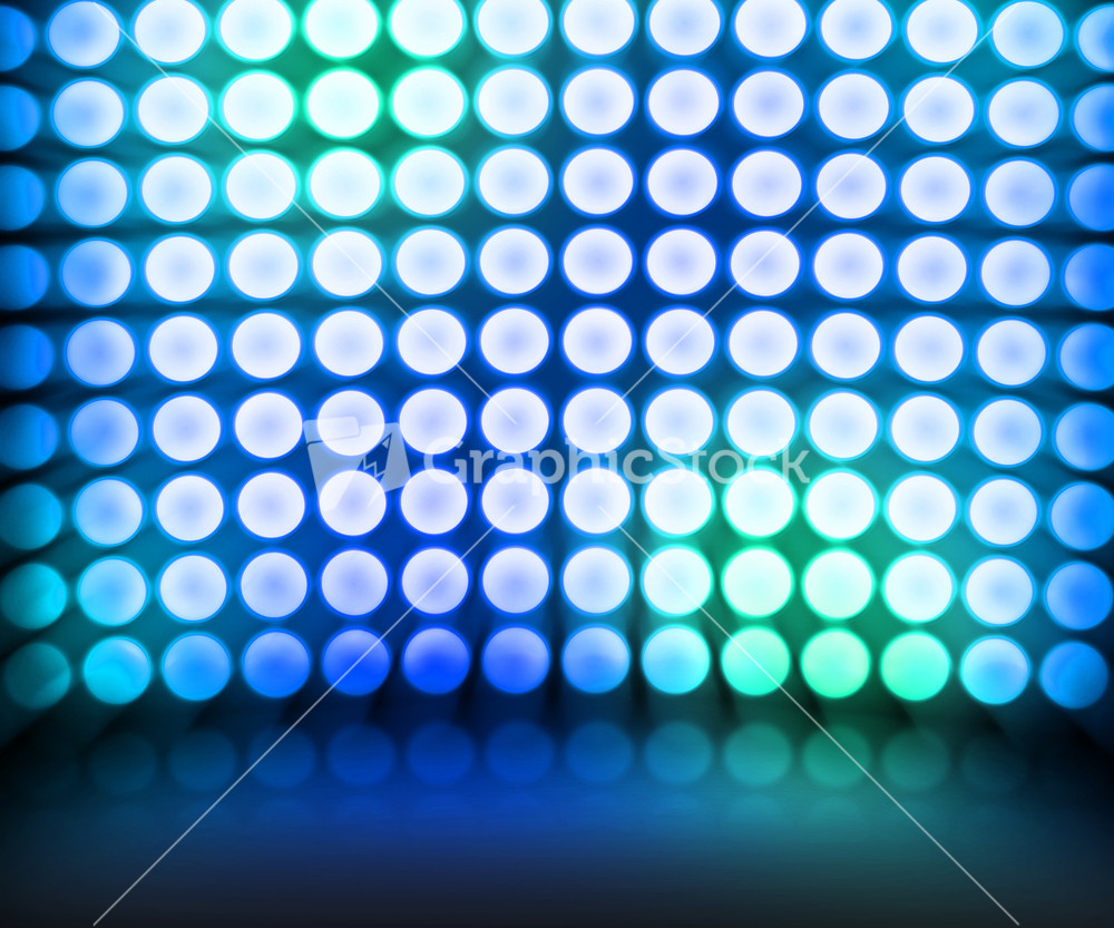Blue Dance Disco Lights Stage Background