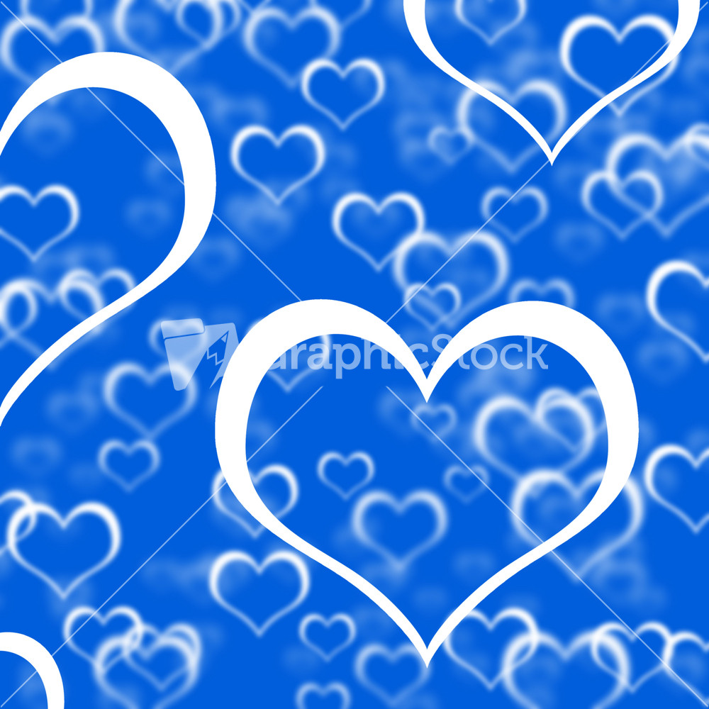 Blue Hearts Background Showing Romance Love And Valentines