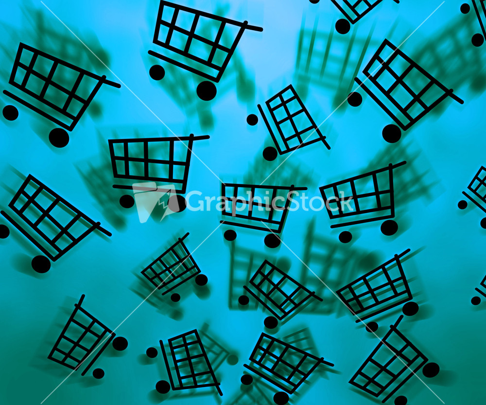 Blue Shopping Cart Background