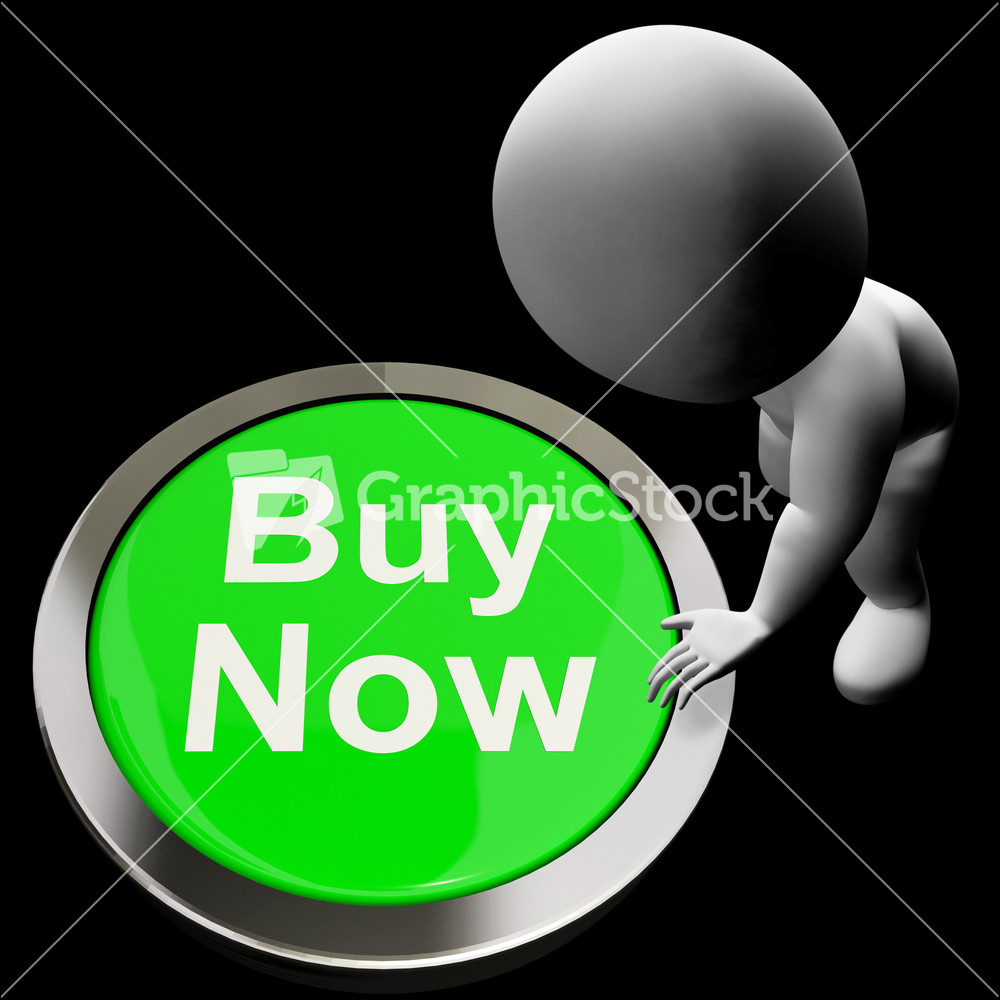 Buy Now Button Shows Purchasing And Online Shopping