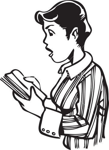 Illustration Of A Lady Reading A Book.