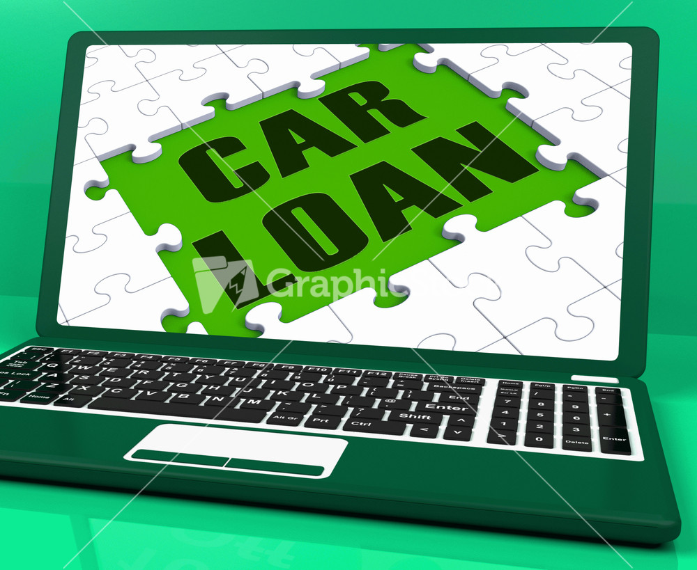 Car Loan On Laptop Shows Automobile Sales Website