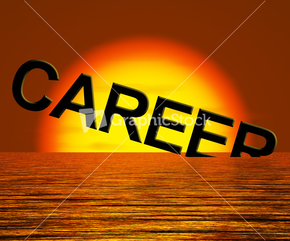 Career Word Sinking Showing Failing Or Lost Job Prospects