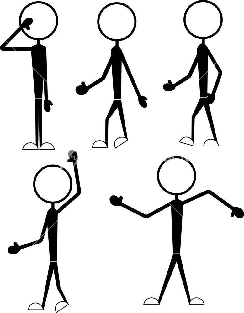 Cartoon Characters Stick Figures Stock Image