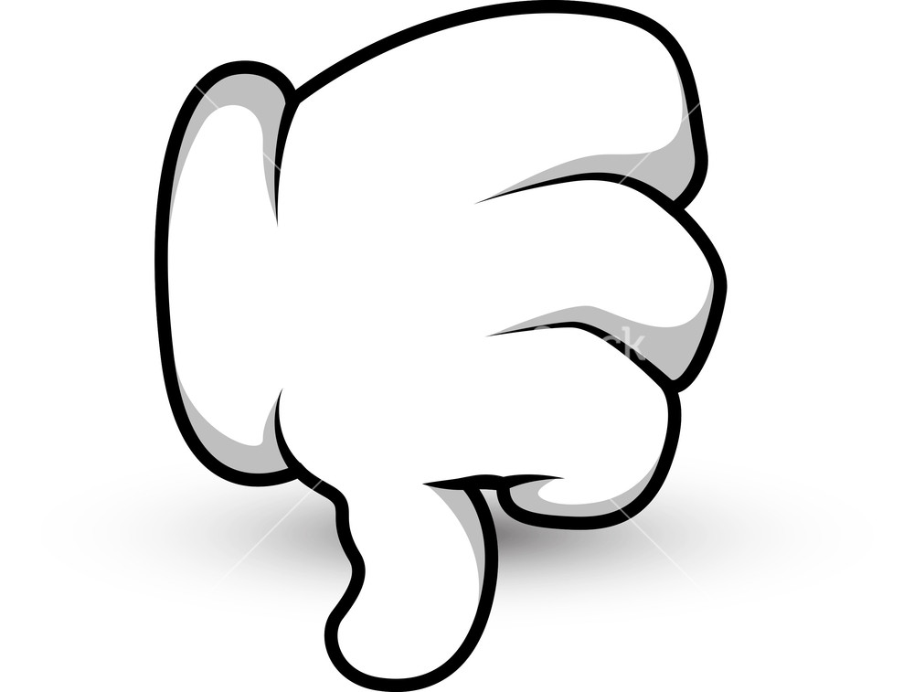 Cartoon Hand - Thumbs Down - Vector Illustration Stock Image