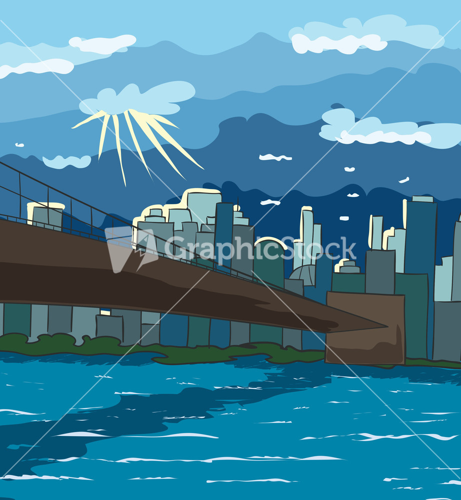 Cartoon New York Background Vector Illustration