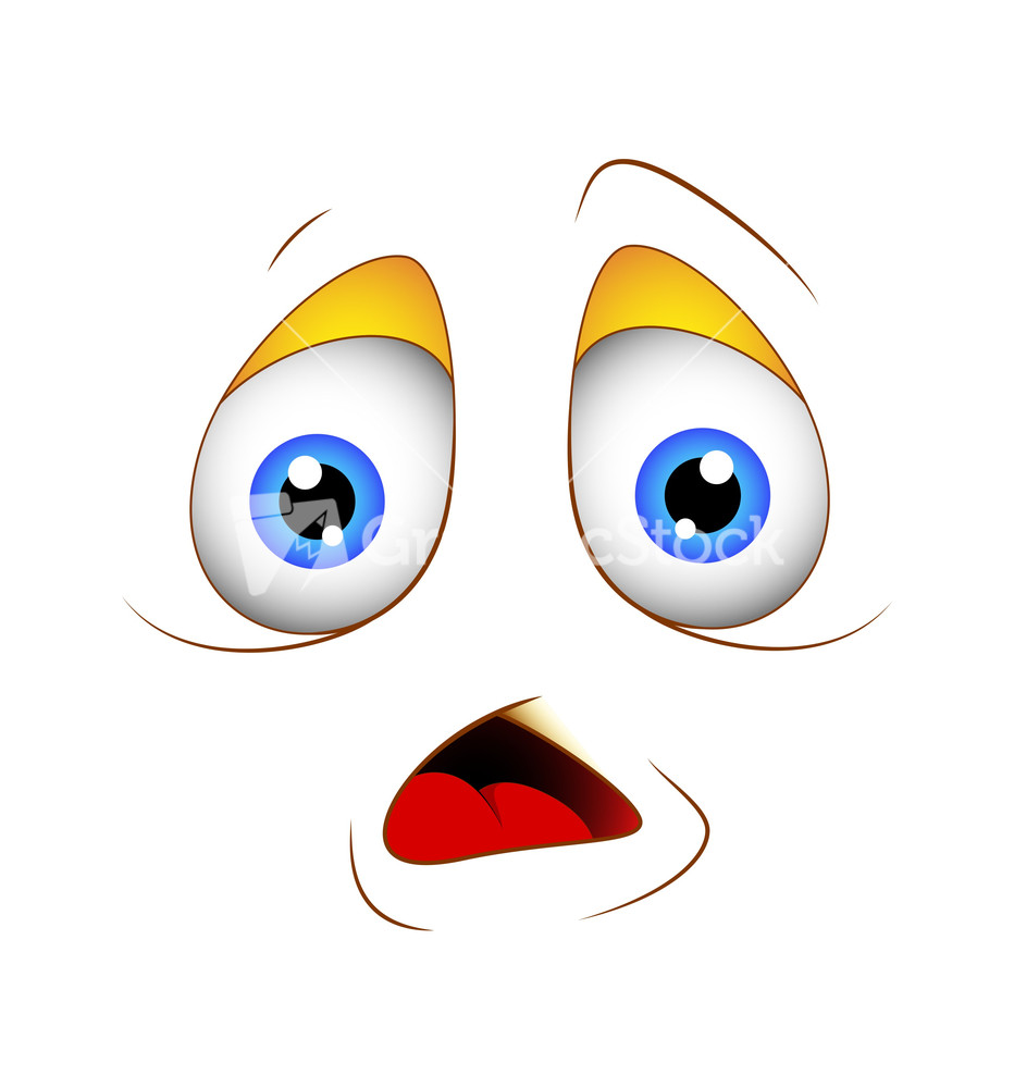 Cartoon Scared Face Expression Stock Image