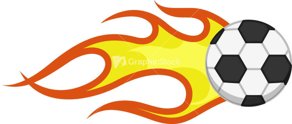 Cartoon Vector - Burning Flame Football Stock Image