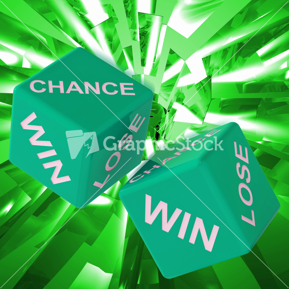 Chance, Win, Lose Dice Background Showing Gamble Losers