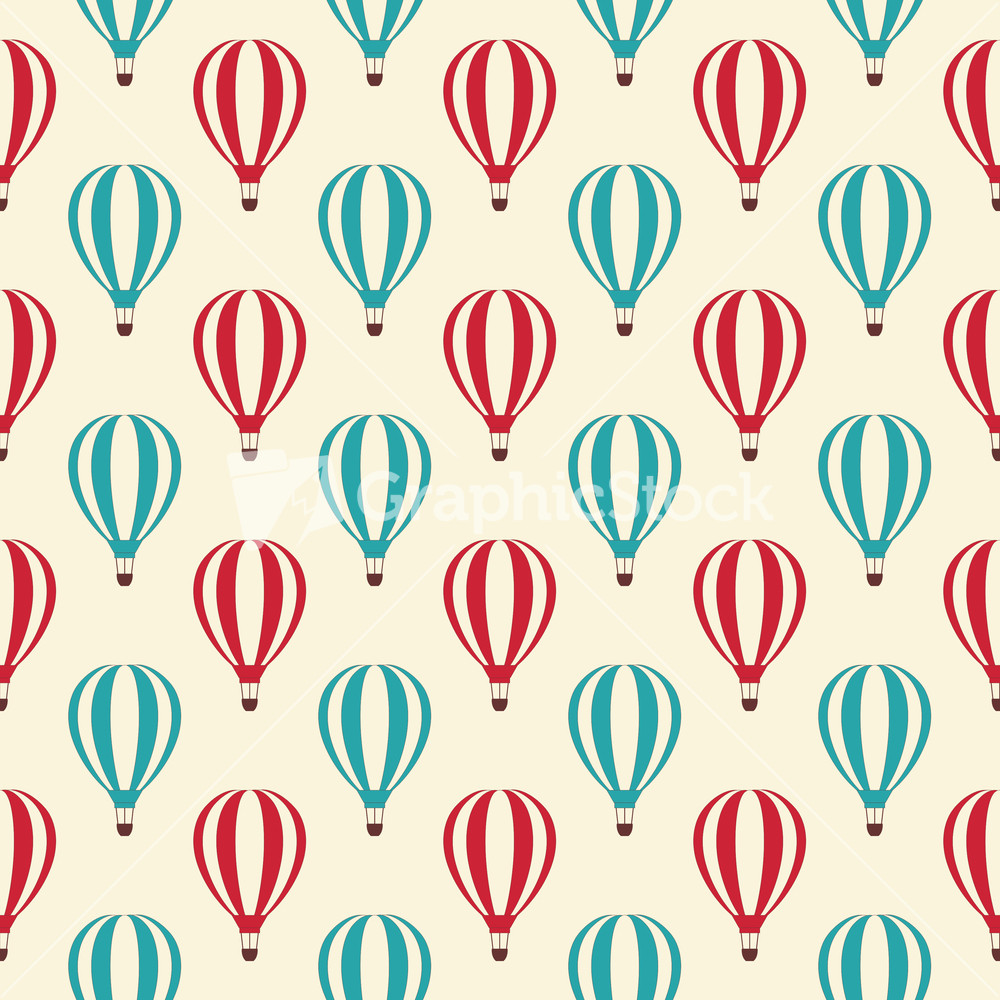 Blue And Red Hot Air Balloon Circus Pattern