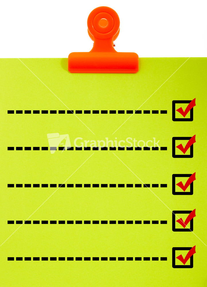 Clipboard With Blank Check List Checked Or Ticked