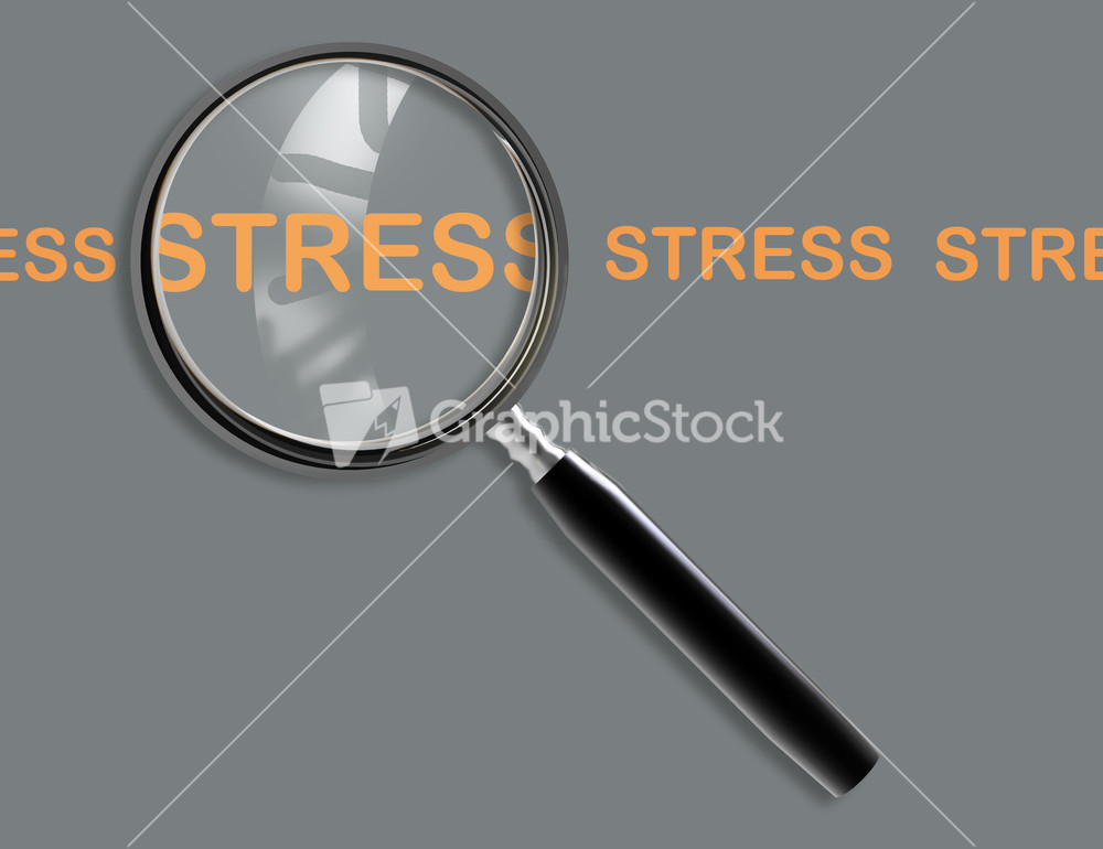 Close Up Of Magnifying Glass On Stress