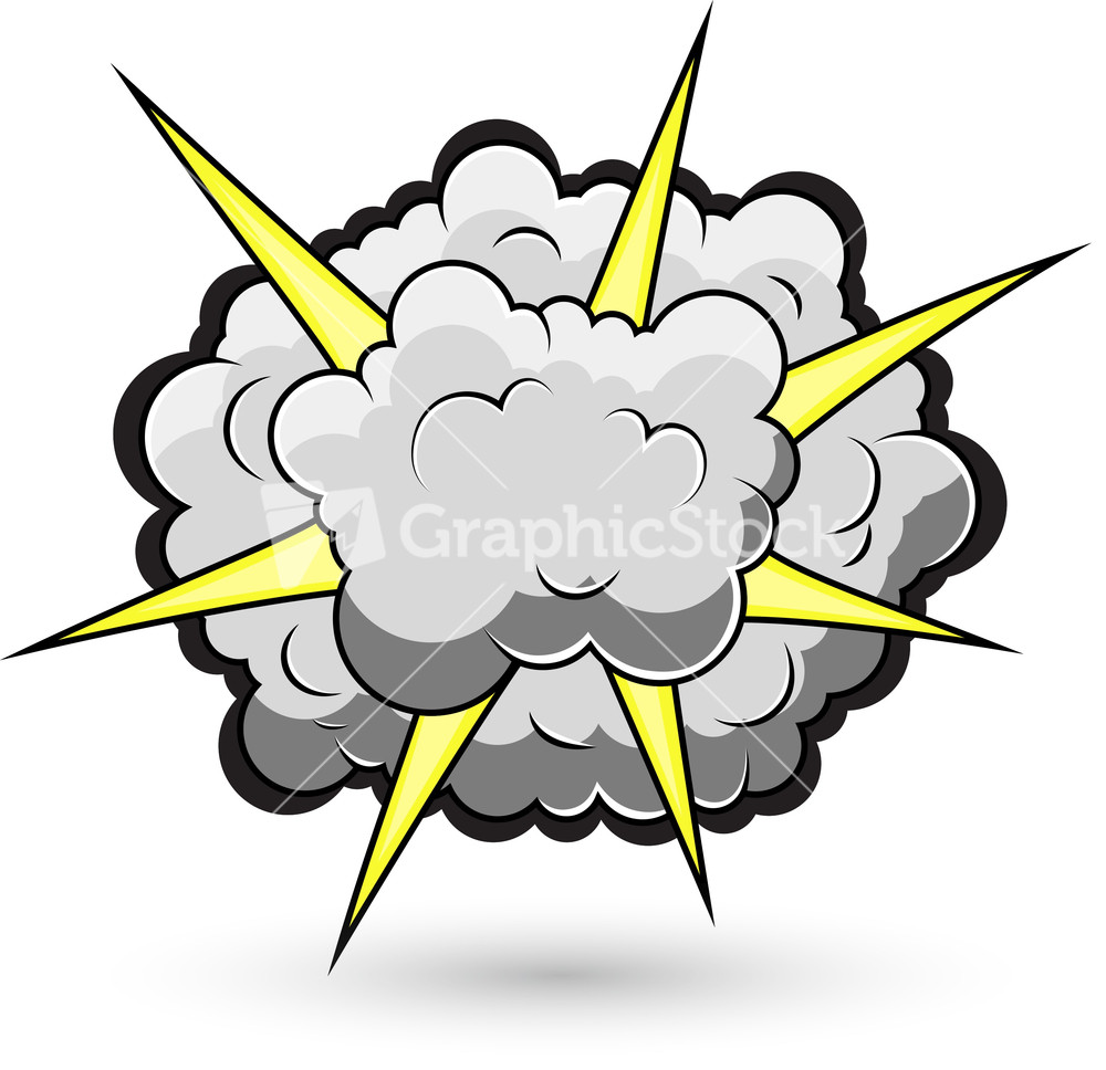 Comic Fighting Cloud Burst Vector Illustration