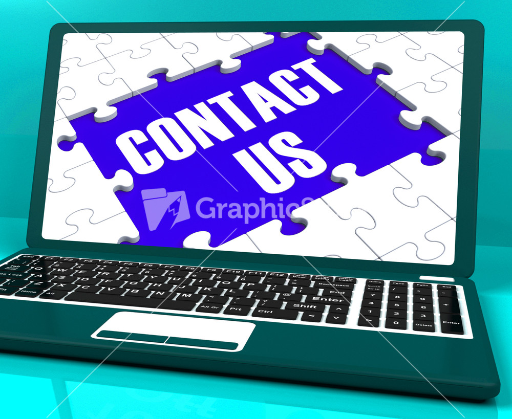 Contact Us On Laptop Shows Website Support And Assistance