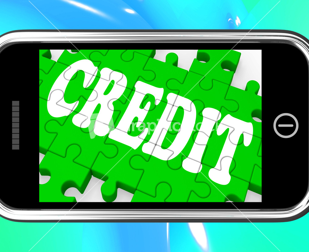 Credit On Smartphone Shows Money Loan