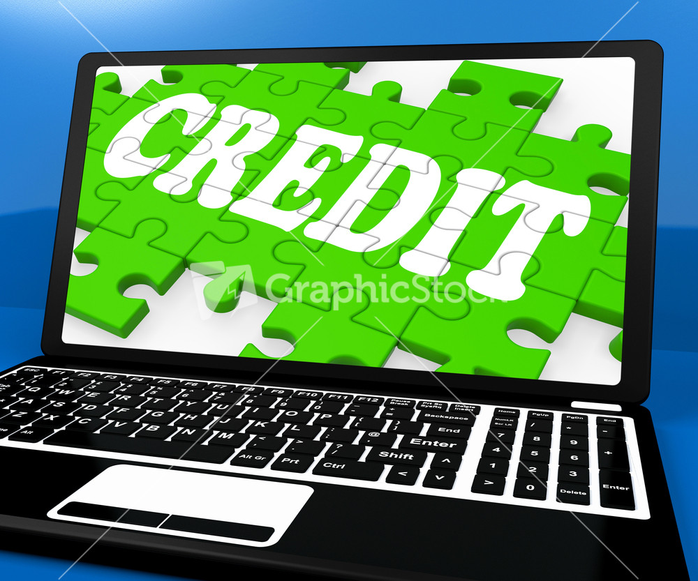 Credit Puzzle On Notebook Shows Online Purchases