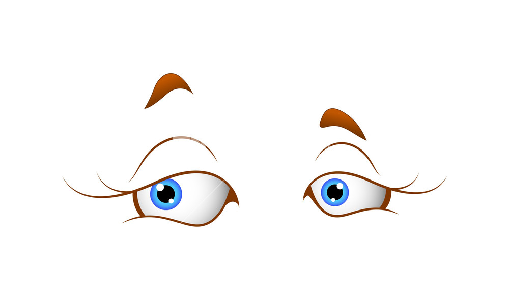 Cute Female Cartoon Eyes Stock Image