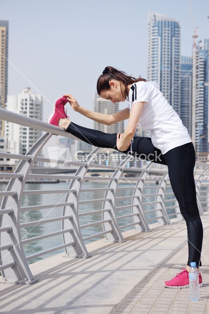 Young Beautiful Woman Jogging On Morning