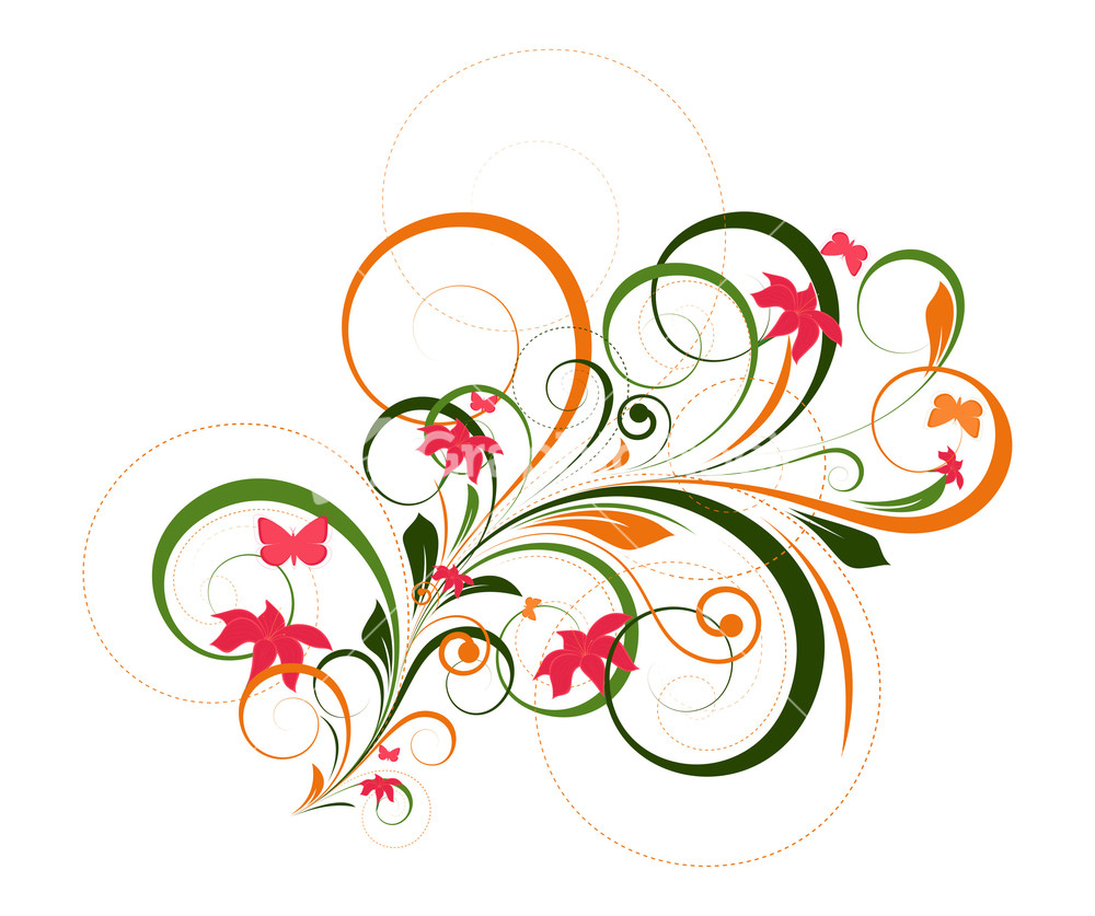 Decorative Colorful Flourish Art Design