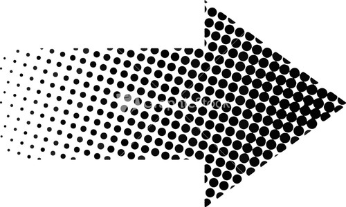 Black Dotted Arrow Stock Image
