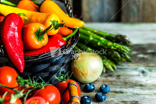 Colorful Vegetables On Wooden Background