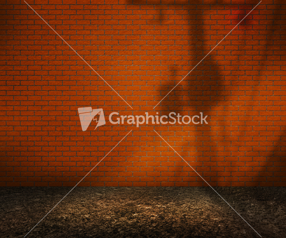 Empty Orange Brick Backyard Background