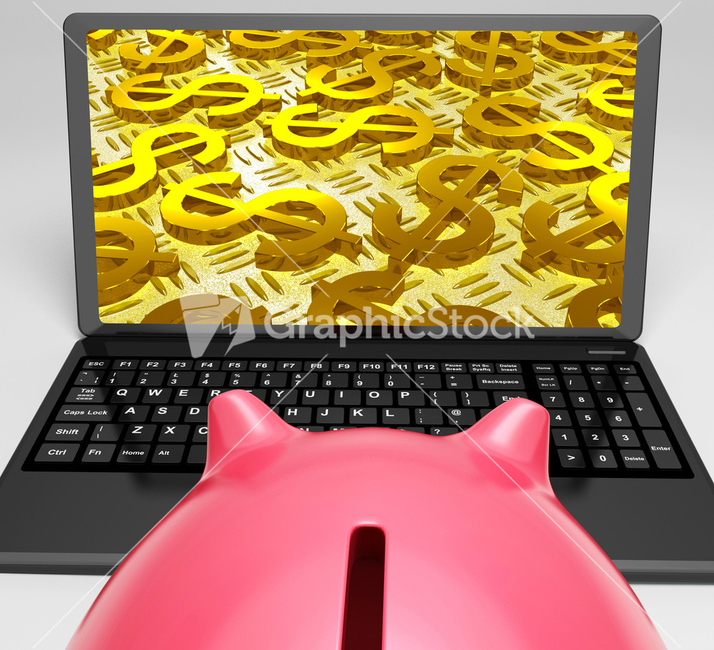 Euro Laptop Screen Shows Wealth And Prosperity