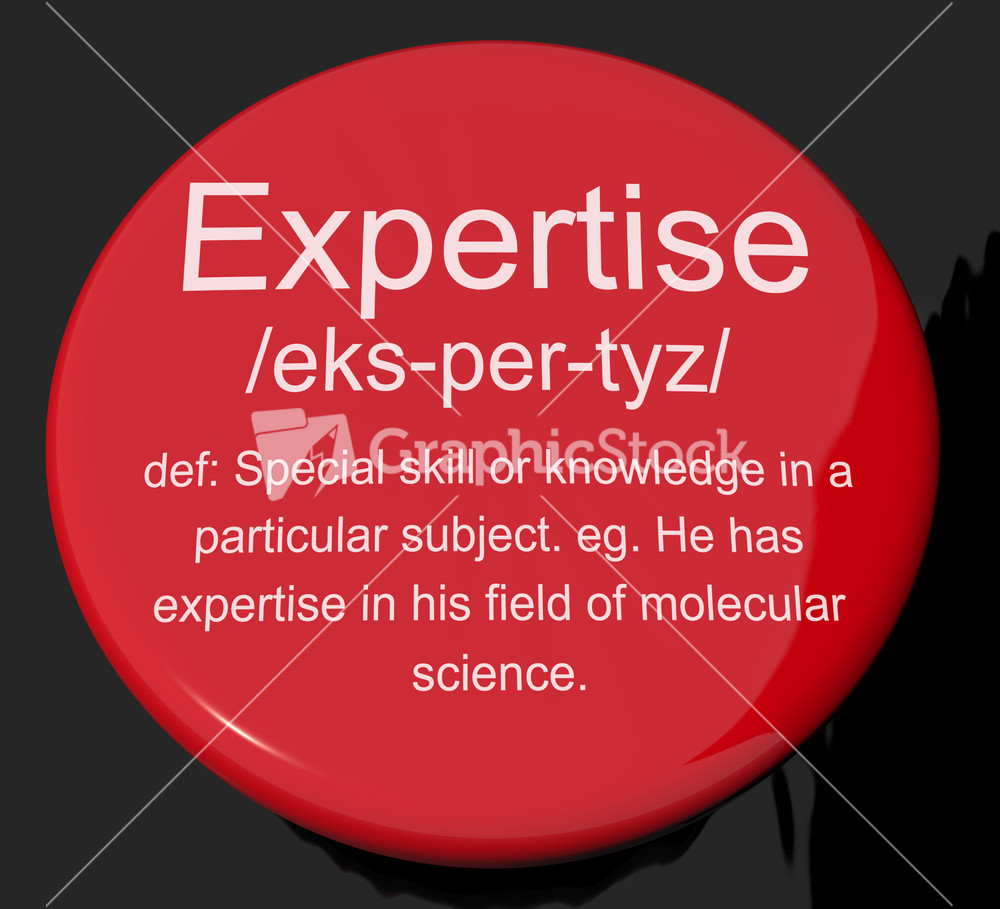 Expertise Definition Button Showing Skills Proficiency And Capabilities