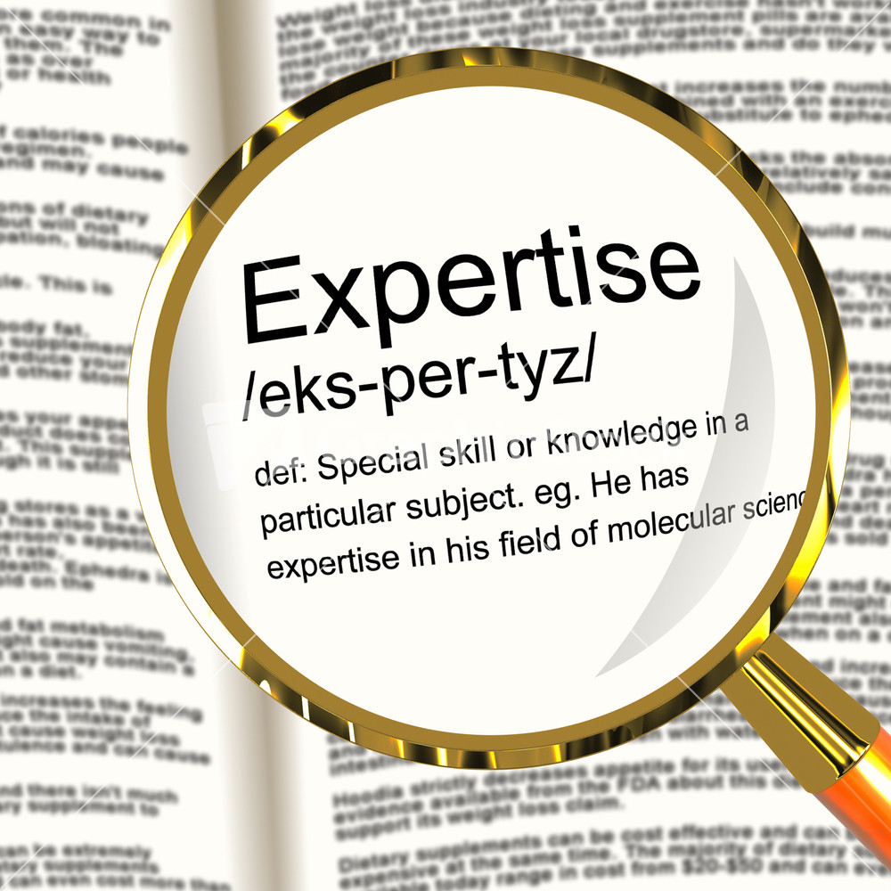Expertise Definition Magnifier Showing Skills Proficiency And Capabilities