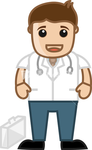 Happy Doctor - Cartoon Vector Character