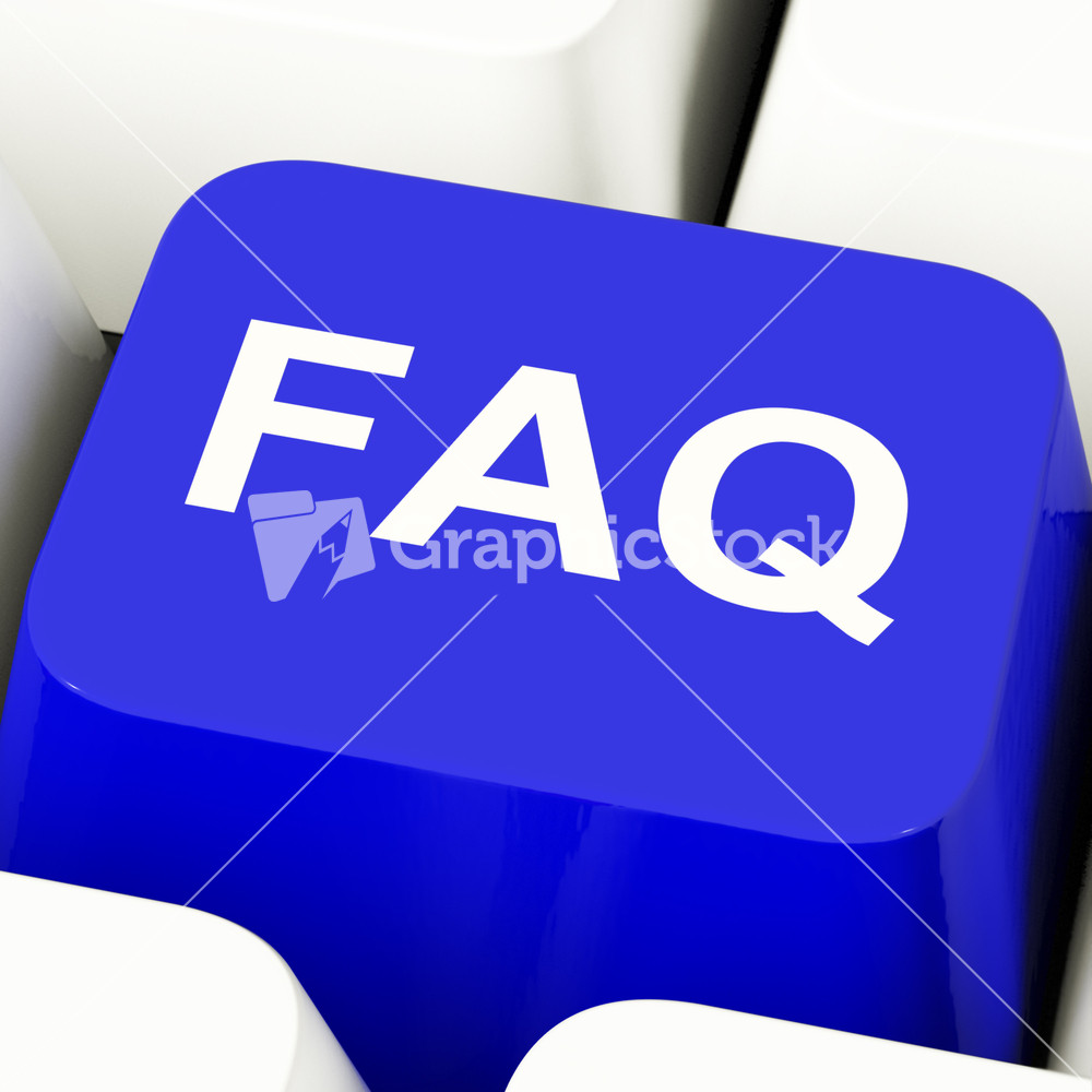 Faq Computer Key In Blue Showing Information And Answers