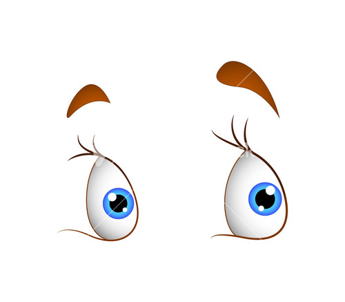 Cute Female Cartoon Eyes Stock Image