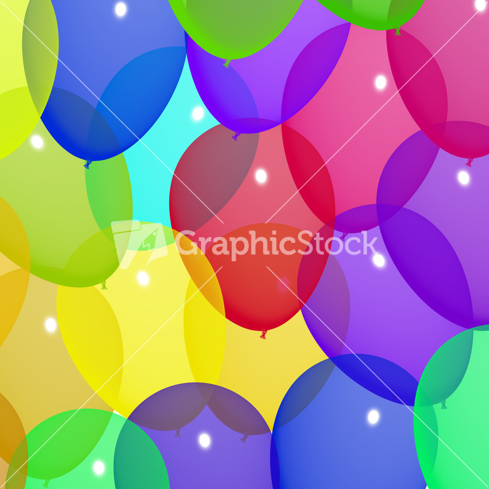 Festive Colorfull Balloons In The Sky For Birthday Or Anniversary Celebrations