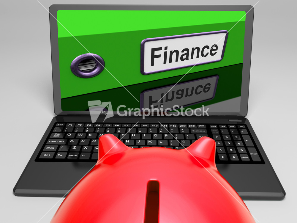 Finance File On Laptop Showing Commerce Records