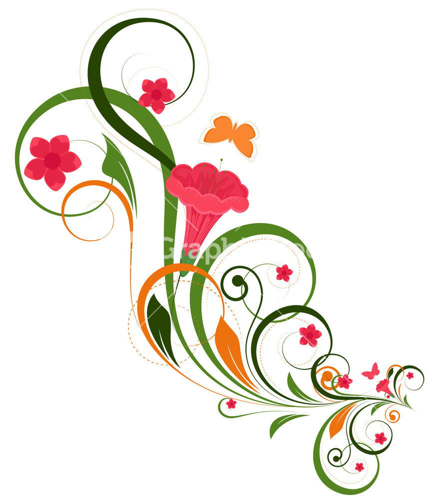 Floral Flourish Decorative Background