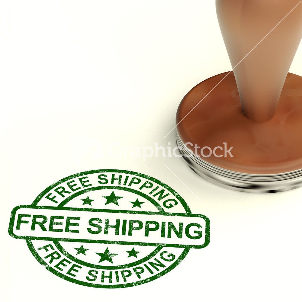 Free Shipping Stamp Shows No Charge Or Gratis To Deliver
