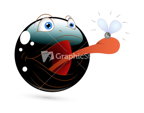 Cartoon Mouth Fly Attack Vector