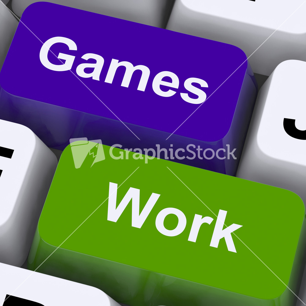 Games Work Keys Show Working Or Playing Time Management