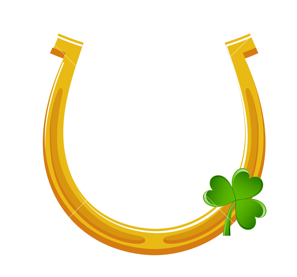 Golden Horseshoe With Shamrock